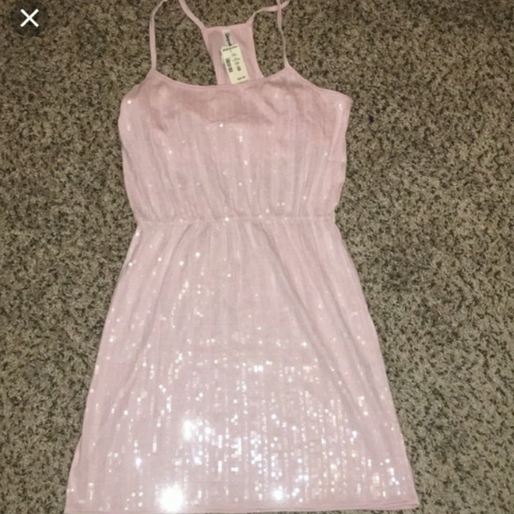 Aeropostale Pink Sequined Cinch Waist Dress - Picture 4 of 5